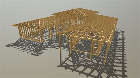 3d wooden roof models